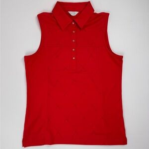 Callaway Sleeveless Polo Top in Red
